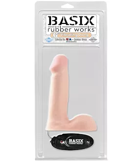 Basix 6 Inch Vibrating Dong Flesh