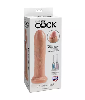 King Cock 7 Inch Uncut Suction Cup Dildo