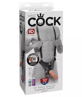 King Cock 10 Inch Hollow Strap-on Suspender System