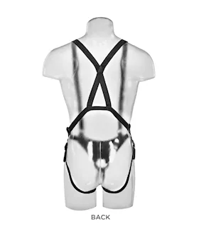 King Cock 11 Inch Two Cocks One Hole Strap-on Suspender System