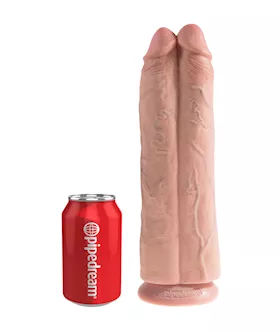 King Cock 11 Inch Two Cocks One Hole Strap-on Suspender System