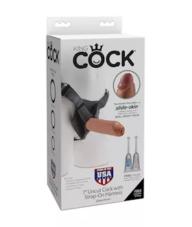 King Cock Strap-on Harness With 7 Inch Uncut Cock