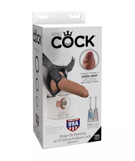 King Cock Strap-on Harness With 9 Inch Uncut Hollow Cock