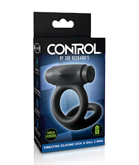 Control By Sir Richards Vibrating Silicone Cock And Ball Ring