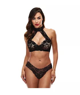 Lace Halter Bikini Set