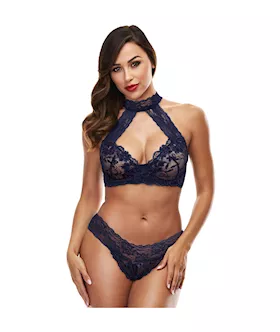 Lace Halter Bikini Set