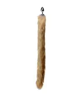 Extra Long Mink Tail Metal Anal Plug