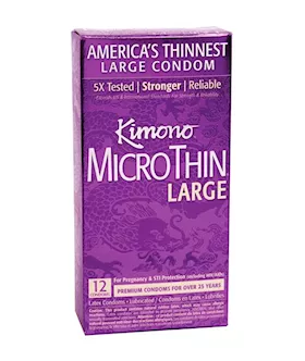 Kimono Microthin Large Condoms - 12 Pack