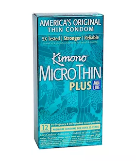 Kimono Microthin Ultra Lubricated With Aqua Lube - 12 Pack