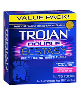 Trojan Double Ecstasy Condoms 24 Pack
