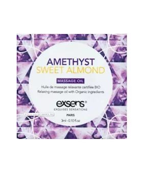 Organic Massage Oil With Stones Sachet - Amethyst Sweet Almond