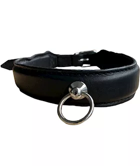 Bound X Cushioned Leather Collar With O Ring