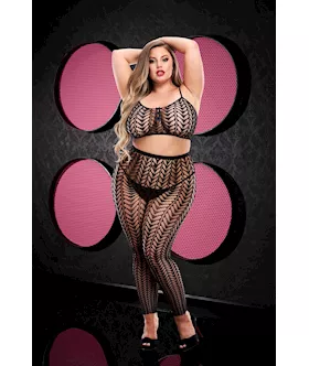 Jacquard Crop Top and Pant Set