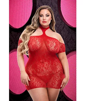 Cut Out Lace Mini Dress 