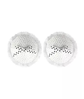Sequin With White Bow Pasties