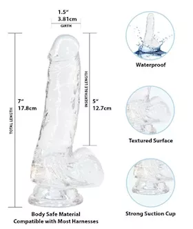 Crystal Addiction Dildo With Balls - 7 Inch