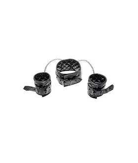 X-play Quilted Collar And Wrist Cuff Set