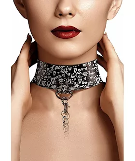 Collar With Leash - Love Street Art Fasion