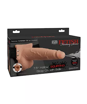Fetish Fantasy 7.5 Inch Hollow Squirting Strap-on With Balls 