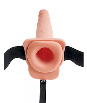 Fetish Fantasy 7.5 Inch Hollow Squirting Strap-on With Balls 