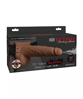 Fetish Fantasy 7.5 Inch Hollow Squirting Strap-on With Balls 