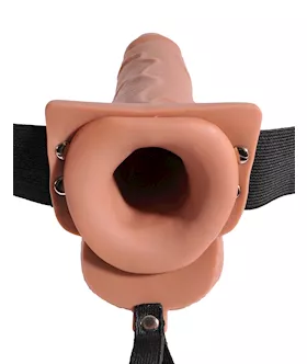 Fetish Fantasy 7.5 Inch Hollow Squirting Strap-on With Balls 
