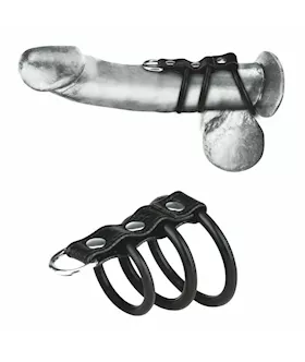 3 Ring Silicone Gates Of Hell With Leash Lead