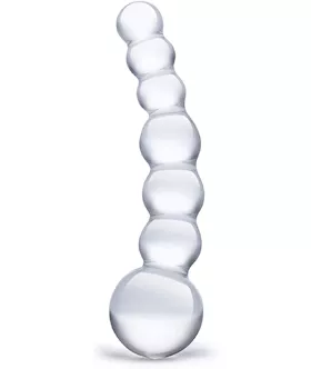 Curved Glass Beaded Dildo 5