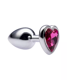 Kink Range Alloy Love Heart Gemmed Butt Plug - 2.7 Inch