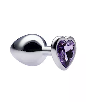 Kink Range Alloy Love Heart Gemmed Butt Plug - 3.2 Inch