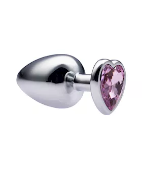 Kink Range Alloy Love Heart Gemmed Butt Plug - 3.7 Inch