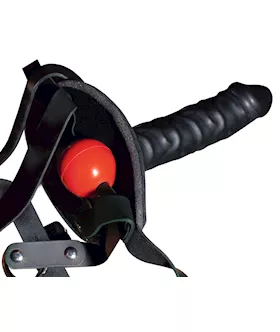 Leather Head Harness With Dildo
