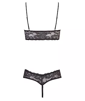 Floral Lace Trimmed Bra Set