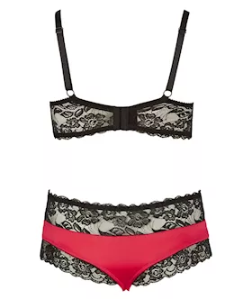 Floral Lace Trimmed Bra Set