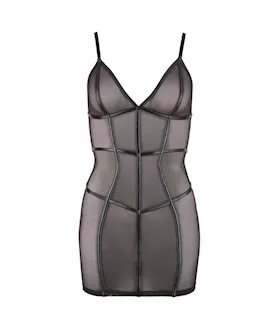 Mini Dress With Wetlook Stripes
