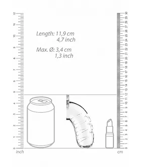 Model 16 - Chastity Cage With Silicone Urethal Sounding Rod - 4.5 Inch