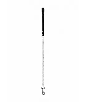 Leather Handle Chain Lead- Black