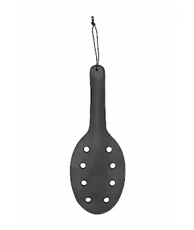 Saddle Leather Paddle With 8 Holes- Black