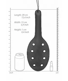Saddle Leather Paddle With 8 Holes- Black