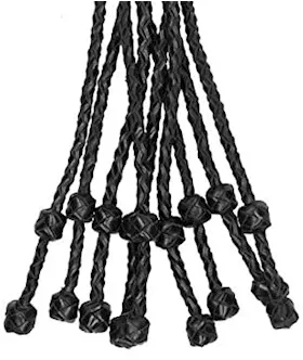 Short Leather Braided Flogger- Black