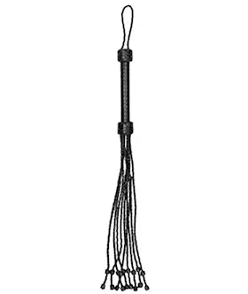 Short Leather Braided Flogger- Black