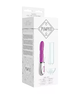 Thruster- 4 In 1 Recharagable Couples Pump Kit- Purple