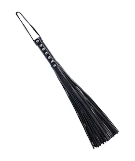Bound X Leather Flogger With Snake Print Handle