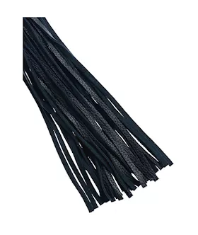 Bound X Calfskin Flogger With Spiral Metal Handle