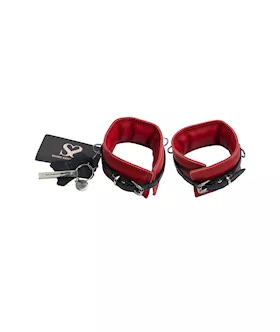 Bound X Padded Leather Ankle Cuffs With Thin Strap