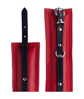 Bound X Padded Leather Ankle Cuffs With Thin Strap