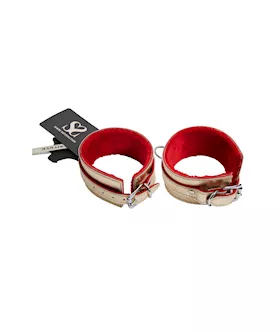 Bound X Gold Metallic Leather Wrist Cuffs