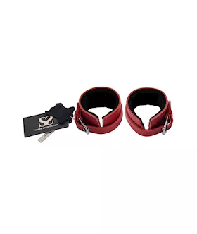 Bound X Textured Leather Wrist Cuff With Fur Lining