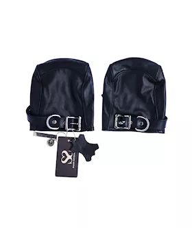 Bound X Leather Fist Restraint Mittens