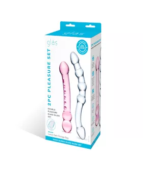2pc Double Pleasure Glass Dildo Set